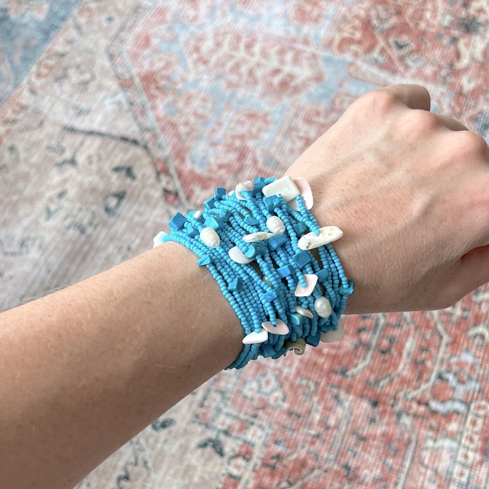 24 Strand Beaded Cuff Bracelet
